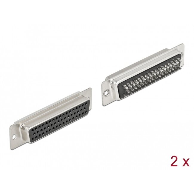 Delock D-Sub HD 50 pin female metal, solder version, 2 pieces