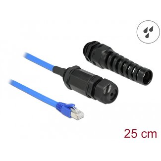 DeLOCK Delock Cable RJ45 plug to RJ45 jack Cat.6 waterproof with cable gland and bend protection