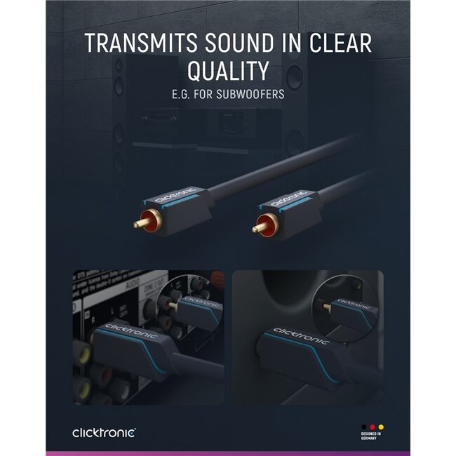 Clicktronic RCA Cable, Mono 2 m
