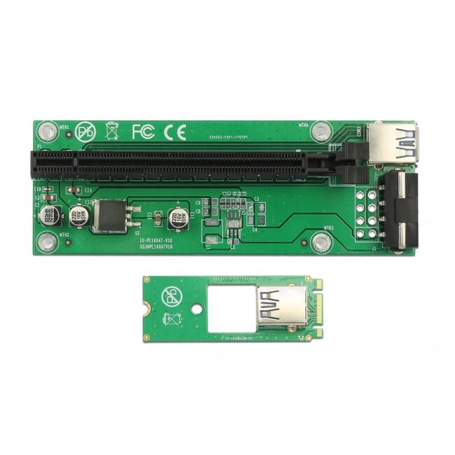 Delock Riser Card M.2 Key B+M > PCI Express x16 with 30 cm USB cable