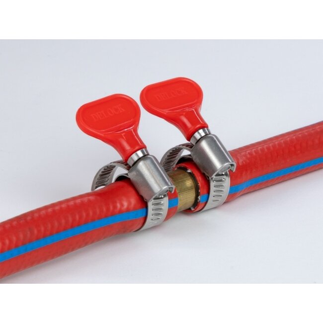 Delock Butterfly Hose Clamp 16 - 25 mm 10 pieces red