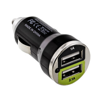 InLine® InLine® USB autolader voedingsadapter, 12/24VDC -> 5V DC/2,1A