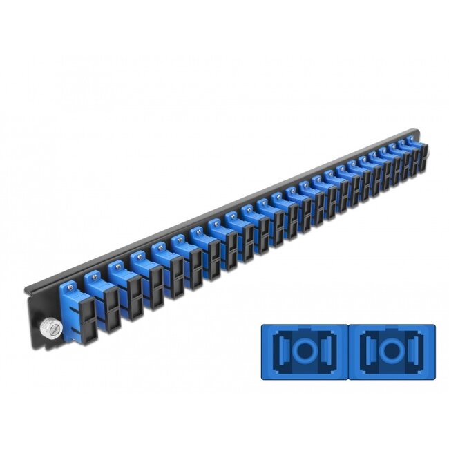 Delock 19″ Splice Box Front Panel 24 port SC Duplex blue