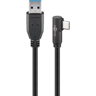 Goobay Goobay USB 3.0 USB-C™ to USB-A Cable, 90°, 1 m, Black