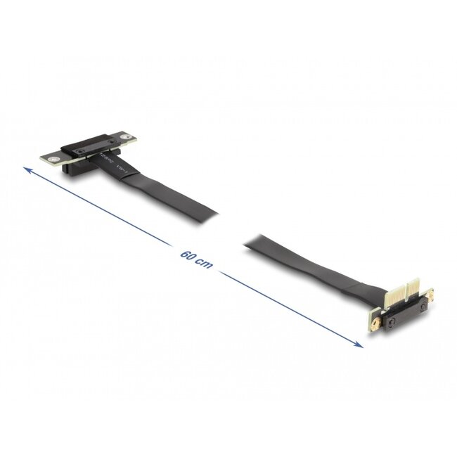 Delock Riser Card PCI Express x1 male 90° angled to x1 slot 90° angled with cable 60 cm