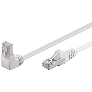 Goobay Goobay CAT 5e Patch Cable 1x 90° Angled, F/UTP, white 1 m