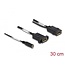Delock DisplayPort Cable 4K 60 Hz with DC feed 2.1 x 5.5 mm 0.30 m panel-mount