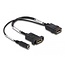 Delock DisplayPort Cable 4K 60 Hz with DC feed 2.1 x 5.5 mm 0.30 m panel-mount
