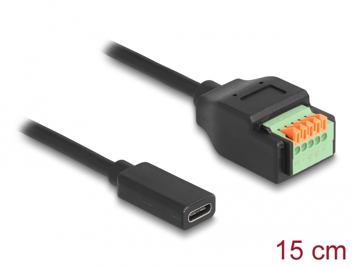 DeLOCK 66067 USB-kabel 0,15 m USB 2.0 USB C Zwart, Groen