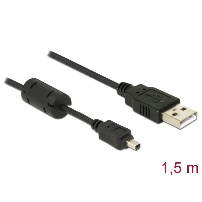 Delock Camera cable USB-B mini 4 pin male to USB-A 1,5 m male