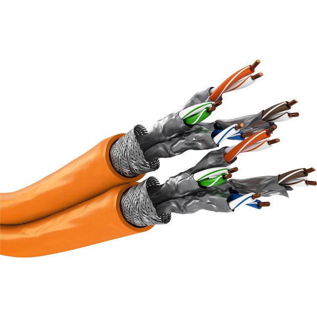Goobay CAT 7A Duplex Network Cable, S/FTP (PiMF), orange 500 m
