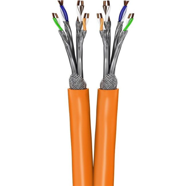 Goobay CAT 7A Duplex Network Cable, S/FTP (PiMF), orange 500 m