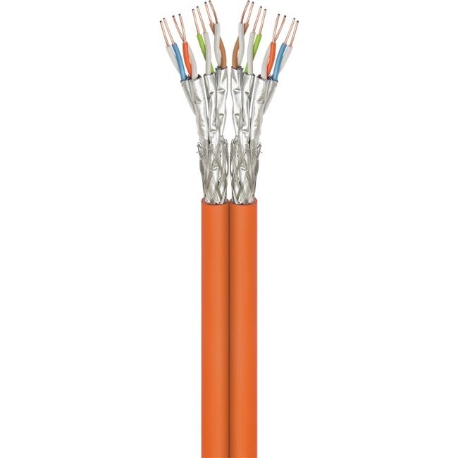 Goobay CAT 7A Duplex Network Cable, S/FTP (PiMF), orange 500 m