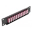 Delock 10″ Fiber Optic Patch Panel 12 Port LC Quad violet 1U black