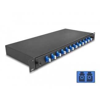 DeLOCK Delock 19″ Optical Fiber Splice Box 12 x LC Duplex OS2 1U complete assembled