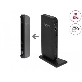 DeLOCK Delock USB Type-C™ DP 1.4 Docking Station 4K - HDMI / DP 1.4 / USB 3.2 / LAN / PD 3.0