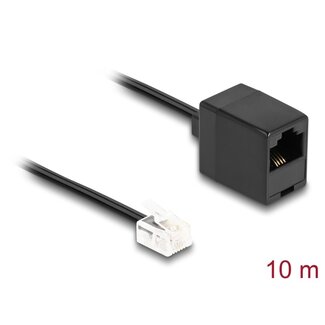 DeLOCK Delock Telephone Cable RJ11 plug to RJ45 jack black 10 m
