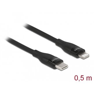 DeLOCK Delock Data and charging cable USB Type-C™ to Lightning™ for iPhone™, iPad™ and iPod™ black 0.5 m MFi