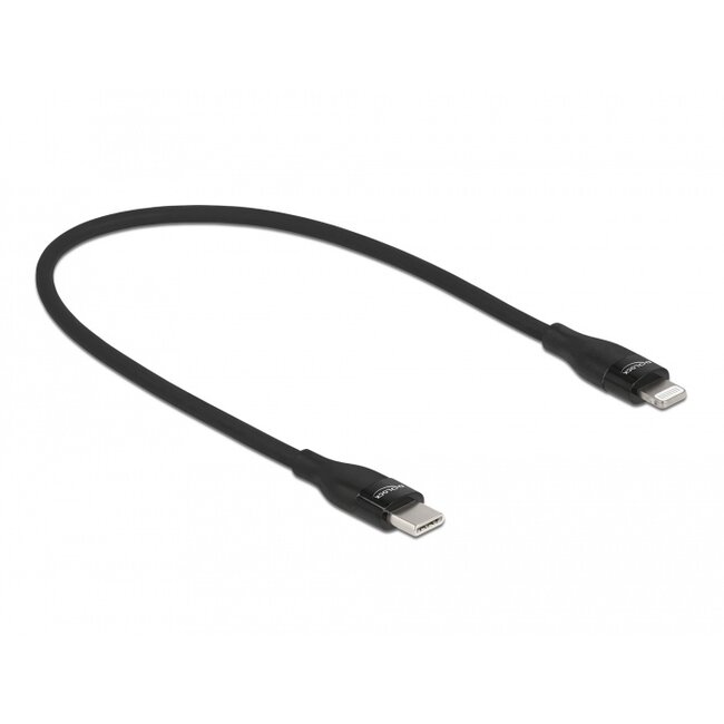 Delock Data and charging cable USB Type-C™ to Lightning™ for iPhone™, iPad™ and iPod™ black 0.5 m MFi
