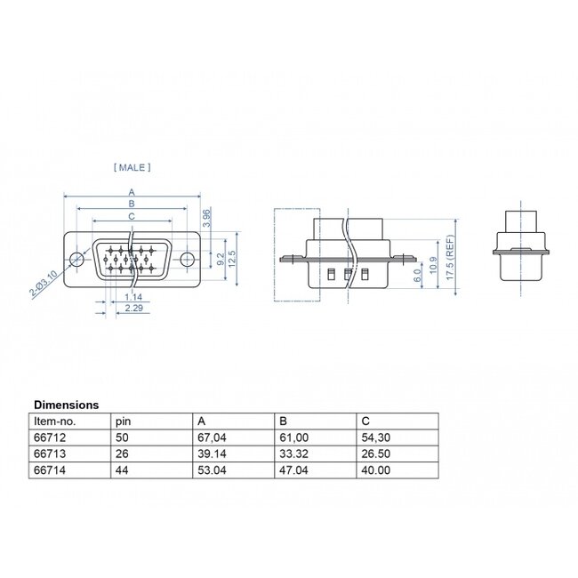 Delock D-Sub HD 26 pin crimp male, metal, 2 pieces