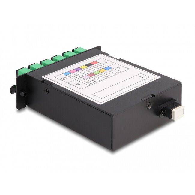 Delock Fiber Optic HD (High Density) Cassette MPO male to 12 x SC Simplex female, 12 fibers, Single-mode, Polarity A, 9/125 µm