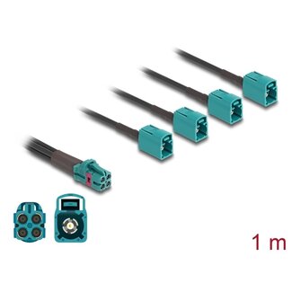 DeLOCK Delock Cable Mini FAKRA Z jack quad to 4 x FAKRA Z jack B-Type