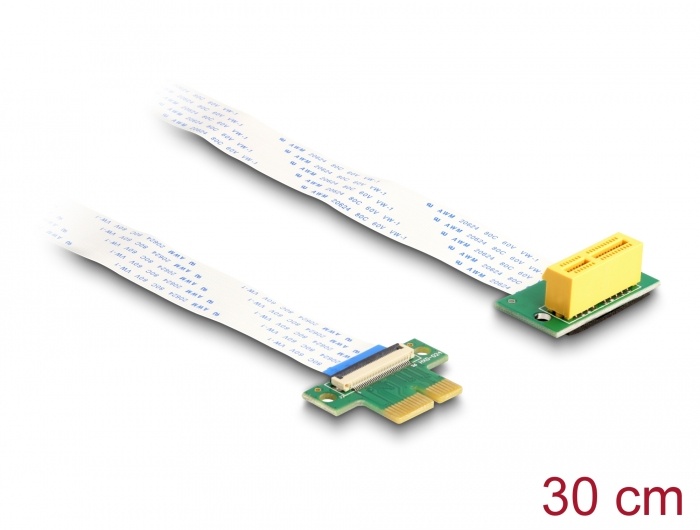Delock Riser Card PCI Express x1 male to x1 slot 90° angled with FPC cable 30 cm |
