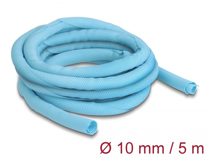 Delock Woven Sleeve self-closing heat-resistant 5 m x 10 mm blue |