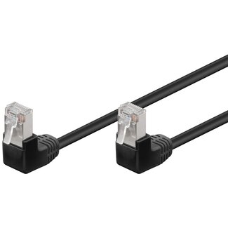 Goobay Goobay CAT 5e Patch Cable 2x 90° Angled, F/UTP, black 0.5 m