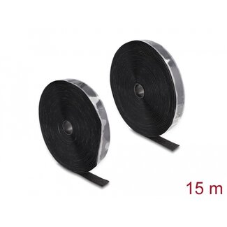 DeLOCK Delock Heavy-duty Hook-and-Loop tape self-adhesive L 15 m x W 25 mm black