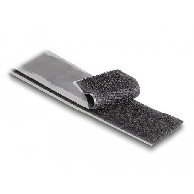 Delock Heavy-duty Hook-and-Loop tape self-adhesive L 15 m x W 25 mm black