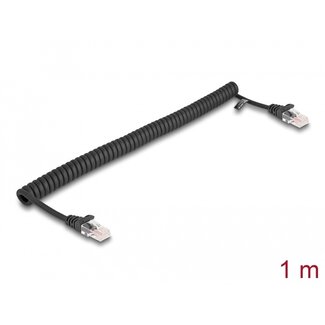 DeLOCK Delock RJ45 Coiled Cable male to male Cat.5e 1 m black