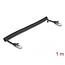 Delock RJ45 Coiled Cable male to male Cat.5e 1 m black