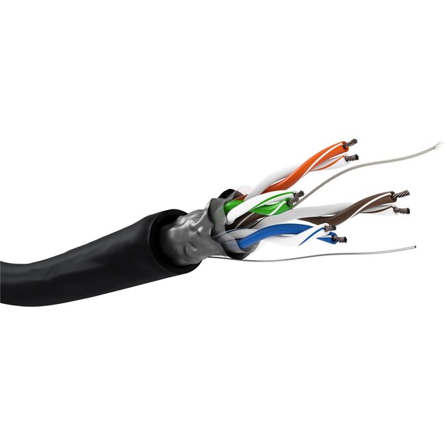 Goobay CAT 5e outdoor network cable, F/UTP, black 100 m