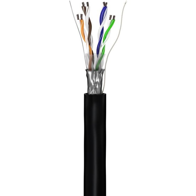 Goobay CAT 5e outdoor network cable, F/UTP, black 100 m