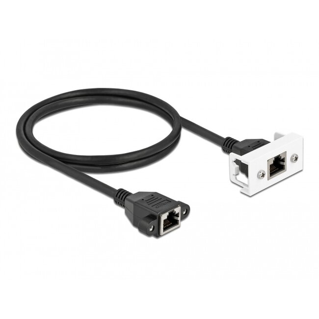 Delock Network Extension Cable for Easy 45 Module S/FTP RJ45 jack to RJ45 jack Cat.6A 1 m black