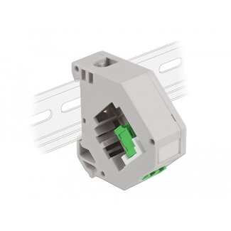DeLOCK Delock DIN rail Adapter with Keystone LC Duplex female to LC Duplex female green
