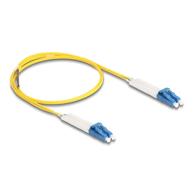 Delock Optical Fiber Cable LC Duplex to LC Duplex singlemode OS2 angled 1 m