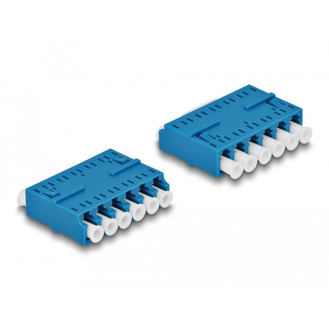 Delock Optical Fiber Coupler HD LC Hexaplex female to LC Hexaplex female blue