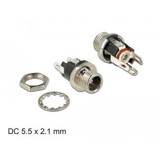 DeLOCK Delock Connector DC 5.5 x 2.1 x 9.5 mm female bulkhead soldering version