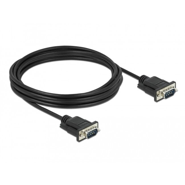 Delock Serial Cable RS-232 D-Sub9 male to male with narrow plug housing 4 m