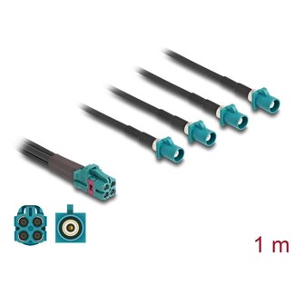 DeLOCK Delock Cable Mini FAKRA Z jack quad to 4 x FAKRA Z plug B-Type