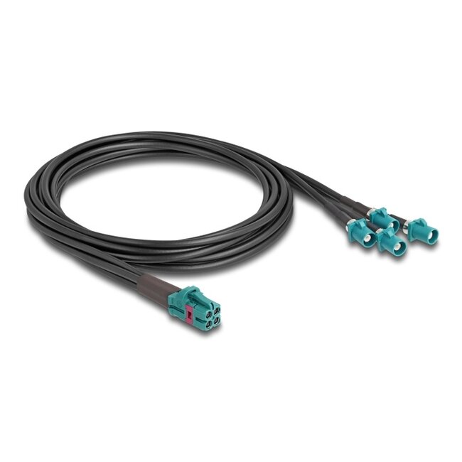 Delock Cable Mini FAKRA Z jack quad to 4 x FAKRA Z plug B-Type