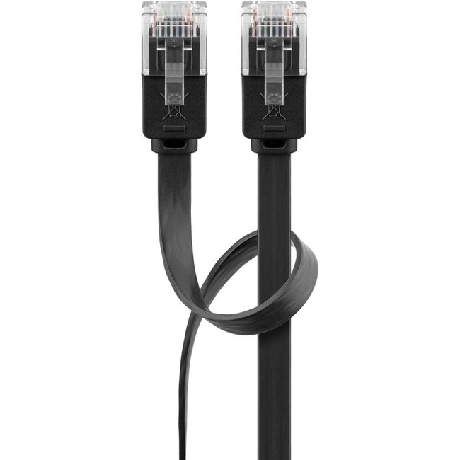 Goobay CAT 6 Flat Patch Cable, U/UTP, black 2 m