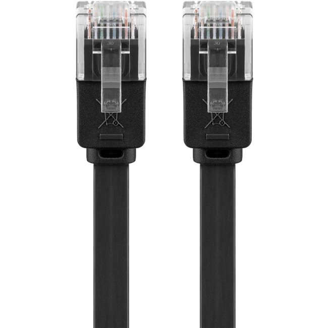 Goobay CAT 6 Flat Patch Cable, U/UTP, black 2 m