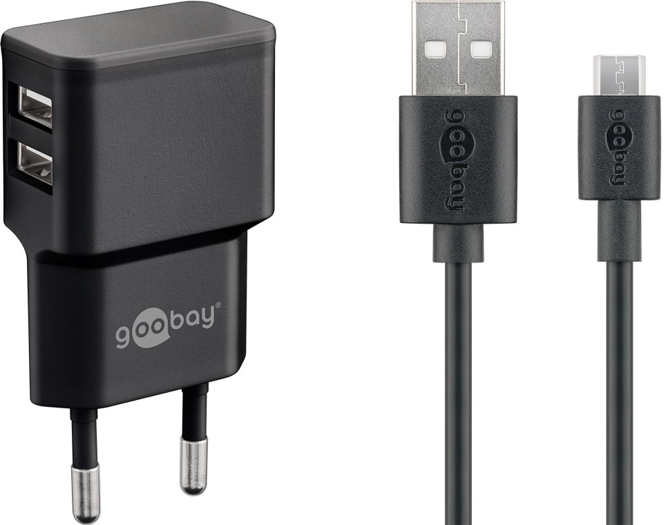 Pro Dual Micro USB-oplader set 2.4 A