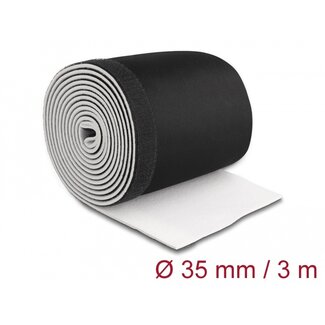 DeLOCK Delock Cable sleeve neoprene flexible with hook-and-loop fastener 3 m x 135 mm black / white