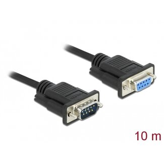 DeLOCK Delock Serial Cable RS-232 D-Sub9 male to female with narrow plug housing 10 m