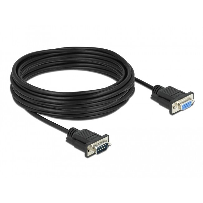 Delock Serial Cable RS-232 D-Sub9 male to female with narrow plug housing 10 m