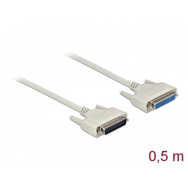Delock Serial Cable D-Sub 25 male to female 0.5 m